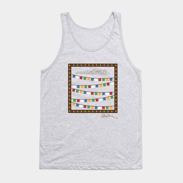 Prayer Flags and Mountains Tank Top by footloosefabric